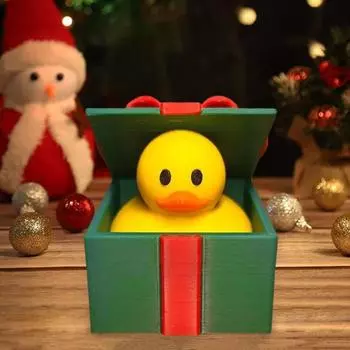 3D-печатная утка, украшение в виде утки в подарочной коробке, украшение для стола, подарочная коробка с уткой внутри для автомобиля, офиса, декор, рождественский подарок синий