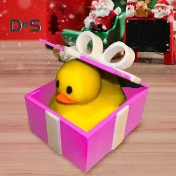 3D-печатная утка, украшение в виде утки в подарочной коробке, украшение для стола, подарочная коробка с уткой внутри для автомобиля, офиса, декор, рождественский подарок синий