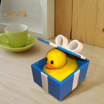 3D-печатная утка, украшение в виде утки в подарочной коробке, украшение для стола, подарочная коробка с уткой внутри для автомобиля, офиса, декор, рождественский подарок фиолетовый