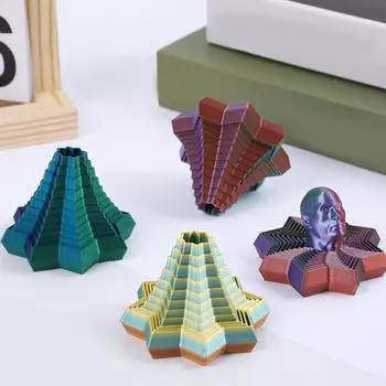 3D-печатная выдвижная башня Fidget, 10/12 слоев, снятие тревожности, снятие стресса, телескопическая башня для пальцев, для детей и взрослых, для путешествий, складная восьмиугольная звезда, сенсорная игрушка