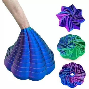 3D-печатная выдвижная башня Fidget, снятие стресса, пальчиковая телескопическая башня для детей и взрослых, складная восьмиугольная сенсорная игрушка-цветок F