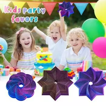 3D-печатная выдвижная башня Fidget, снятие стресса, пальчиковая телескопическая башня для детей и взрослых, складная восьмиугольная сенсорная игрушка-цветок F