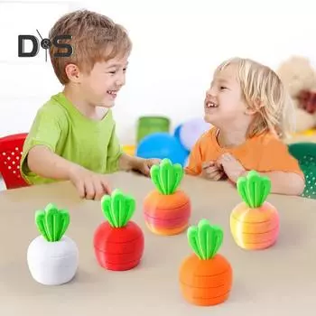 3D-печатная выдвижная игрушка-морковка для снятия стресса и беспокойства для детей и подростков, для взрослых, портативная, дорожная, телескопическая, симуляционная, морковка, сенсорная игрушка оранжевый