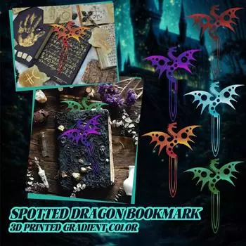 3D-печатная закладка с пятнистым драконом, супер непобедимая абстрактная креативная декоративная орнаментация для книги One Size