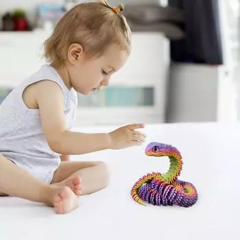 3D-печатная змея 3D-печатная шарнирная змея коллекционные предметы имитация дракона гадюка игрушки гибкое движение суставов для детей CHINA