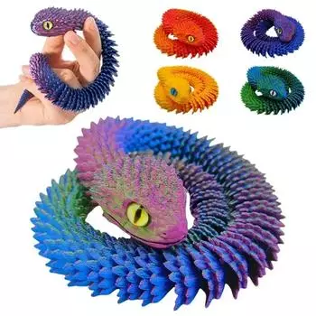 3D-печатная змея, имитация фигурки змеи, гибкие суставы, офисная игрушка, декор для домашнего офиса, идеальное украшение, подарки для детей As pic