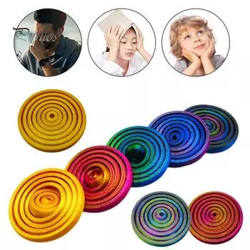 3D-печатное кольцо-спиннер для снятия стресса и тревожности для детей и подростков, взрослых, вращающееся на 360 градусов, игрушка из семи колец, портативная игрушка для путешествий и повседневного использования синий/фиолетовый