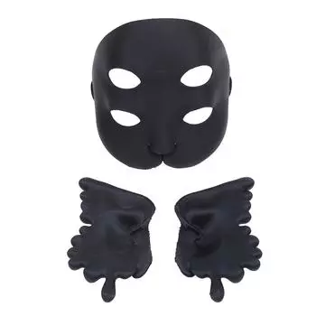 3D-печатное плачущее лицо с 4 глазами и 2 ушами, реквизит для косплея, модель детского лица, 3D-печатный костюм, аниме чёрный