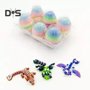 3D-печатное яйцо дракона, красочное яйцо с драконом внутри, шарнирная фигурка дракона, гибкая игрушка-фиджет для детей, наполнители для пасхальной корзины зелёный