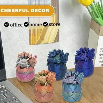 3D-печатное яйцо дракона, статуэтка розового дракона в коробке для яиц, настольное украшение в виде розового дракона, коллекционная игрушка в виде яйца дракона, подарок для любителей драконов