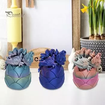 3D-печатное яйцо дракона, статуэтка розового дракона в коробке для яиц, настольное украшение в виде розового дракона, коллекционная игрушка в виде яйца дракона, подарок для любителей драконов C