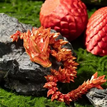 3D-печатное яйцо мини-дракона, шарнирная игрушка-дракон, внутри яйца, пасхальная корзина, наполнители, коллекционный гибкий дракон, подарок для детей и подростков 22cm