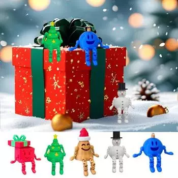 3D-печатное рождественское украшение, съемная подарочная коробка, снеговик, елочное украшение с подвижными соединениями, настольное украшение со светом внутри E