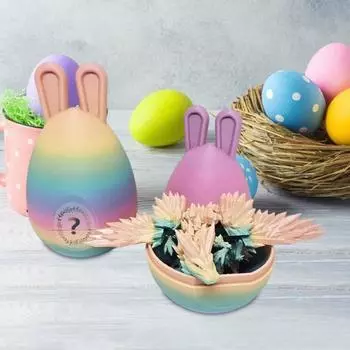 3D-печатное украшение в виде дракона, яйцо с ушками кролика и мини-драконом внутри, коллекционное C