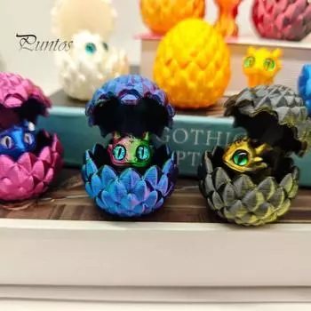 3D-печатное украшение в виде яйца дракона, яркий цвет, маленький размер, игрушка для снятия стресса, очаровательная мультяшная статуэтка дракона E