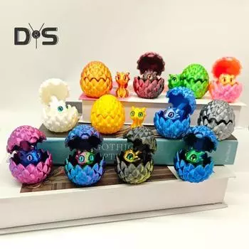 3D-печатное украшение в виде яйца дракона, яркий цвет, маленький размер, игрушка для снятия стресса, очаровательная мультяшная статуэтка дракона H