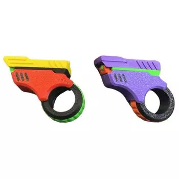 3D-печатные EDC успокаивающие игрушки-спиннеры в форме пистолета для облегчения синдрома дефицита внимания и гиперактивности (красный)