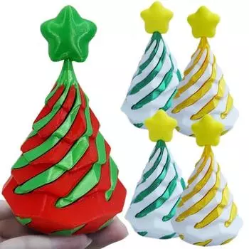 3D-печатные елочные украшения, забавная спиральная фигурка, конус, игрушка-фиджет, рождественские елки и шляпа, украшение для дома, подарок Navidad style 1