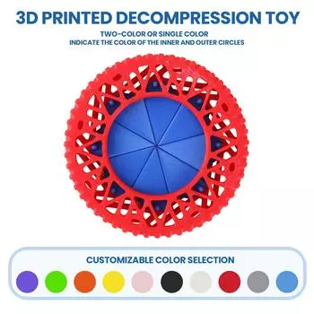 3D-печатные игрушки для декомпрессии с настраиваемыми цветами One Size красный