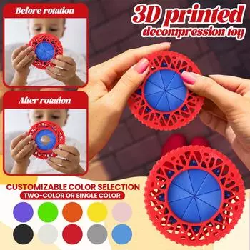 3D-печатные игрушки для декомпрессии с настраиваемыми цветами One Size красный