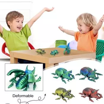 3D-печатные игрушки-жуки, креативные игрушки для украшения рабочего стола, развивающие куклы, подарки для нее/него, игрушки для взрослых с СДВГ, игрушки для любителей насекомых One Size синий
