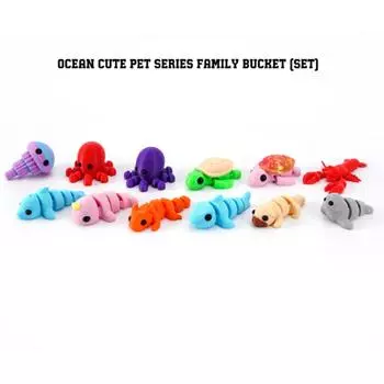 3D-печатные милые животные серии милые тематические подвижные суставные украшения One Size