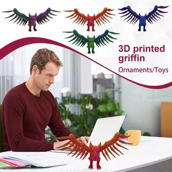 3D-печатные подвижные магические животные, 3D-печать, магические животные, подходящие для украшения дома, праздничные подарки для взрослых и предметы коллекционирования, магические животные One Size зелёный
