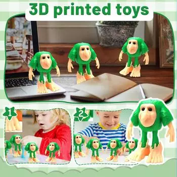 3D-печатные подвижные руки Деревянные человечки One Size зелёный