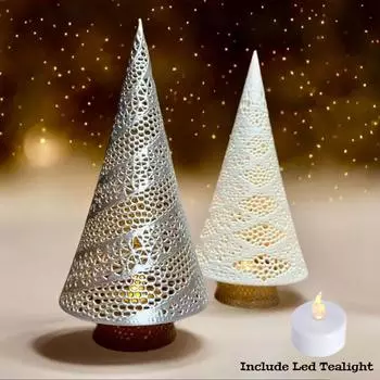 3D-печатные полые рождественские украшения для чайных свечей One Size серебряный