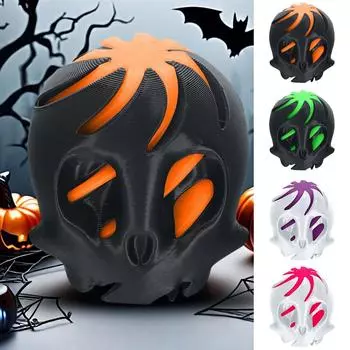 3D-печатные спиральные черепа, декомпрессионная игрушка-толкатель для детей и взрослых, скульптура-толкатель черепов на Хэллоуин, иллюзии спиральной вихревой нити для снятия стресса One Size