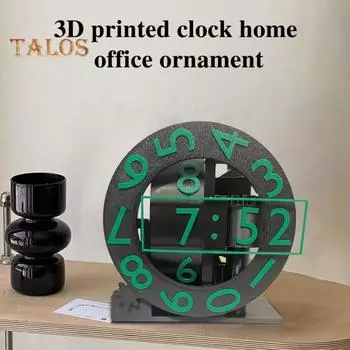 3D-печатные триаксиальные часы с вращающимся цифровым дисплеем для домашнего офиса, гостиной, настольные цифровые часы, украшение, подарок любителям технологий и дизайна белый