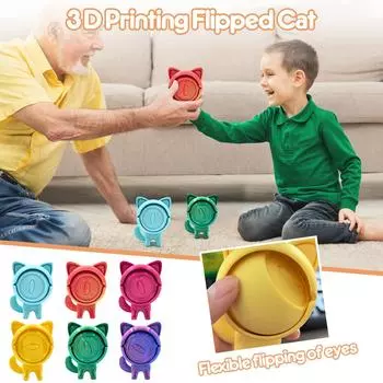 3D-печатные украшения для кошек, настольные игрушки-перевертыши для кошек, игрушки для снятия стресса, которые можно вращать, подходят для друзей, как One Size фиолетовый