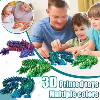 3D-печатные украшения с подвижными суставами, украшения в виде драконов, набор фигурок, украшение в виде дракона One Size темно-синий