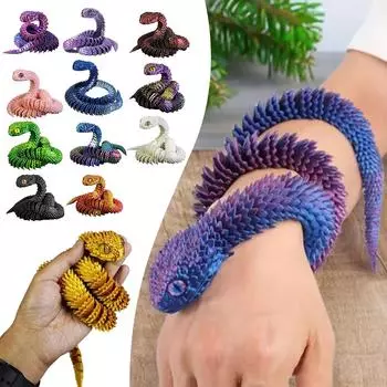 3D-печатные животные-змея 3D-печатные работа путешествия снятие стресса игрушка для дома/путешествия