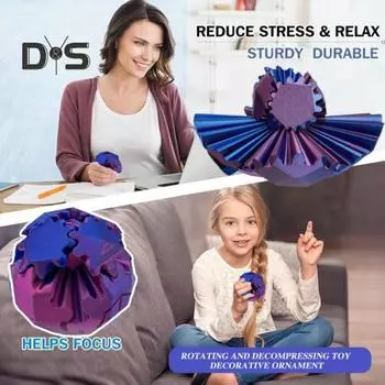 3D-печатный электрический мяч-шестерня с основанием для снятия стресса, двойной режим, вращающийся мяч, украшение, вращающаяся сфера-шестерня, сенсорная игрушка для игрушек на столе для детей и подростков, взрослых синий/красный