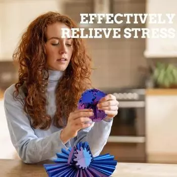 3D-печатный электрический мяч-шестерня с основанием для снятия стресса, двойной режим, вращающийся мяч, украшение, вращающаяся сфера-шестерня, сенсорная игрушка для игрушек на столе красный/синий