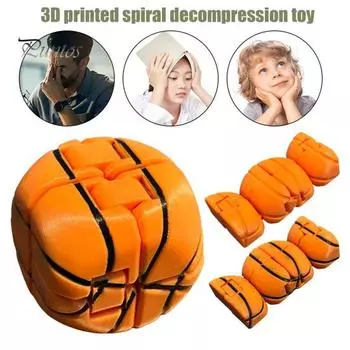 3D-печатный баскетбольный куб, успокаивающий, стресс, мини-игрушка для баскетбола для детей и взрослых, складной, миниатюрный, развивающая игрушка для баскетбола A