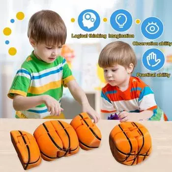 3D-печатный баскетбольный куб, успокаивающий, стресс, мини-игрушка для баскетбола для детей и взрослых, складной, миниатюрный, развивающая игрушка для баскетбола