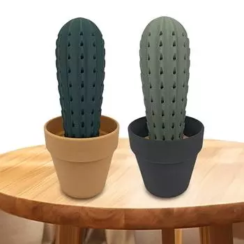 3D-печатный держатель для зубочисток в виде кактуса, поддельное домашнее растение в форме кактуса, декоративное для дома, кухни, ресторана, уникальные идеи подарков темно-зеленого