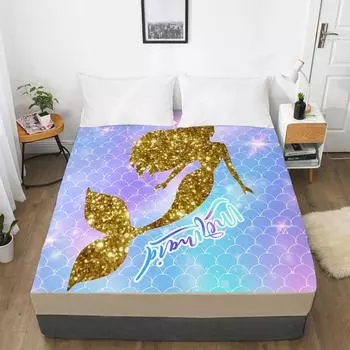3D печатный домашний текстиль с рисунком рыбьего хвоста, простыня, наматрасник, эластичная лента, простыня, постельные принадлежности 120x200 3pcs