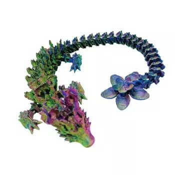 3D-печатный дракон, китайский хрустальный дракон, гибкий, вращающийся, шарнирный, дракон, домашний офисный стол, игрушка для снятия стресса розовый