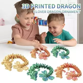 3D-печатный дракон, креативный шарнирный дракон, подвижная модель всего тела, украшение, игрушка One Size