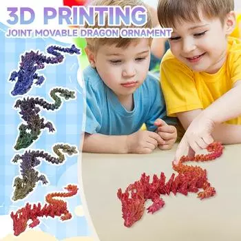 3D-печатный дракон, подходит для игрушек для детей с синдромом дефицита внимания и гиперактивности One Size синий