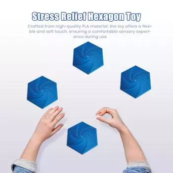 3D-печатный фрактальный шестиугольник для снятия стресса и беспокойства, вращающаяся игрушка для детей 12cm жёлтый/синий