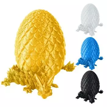 3D-печатный градиентный дракон, 3D-печатный шарнирный дракон с драконом внутри, кристальный дракон, игрушка для взрослых и детей, таинственный дракон, 4 шт. One Size