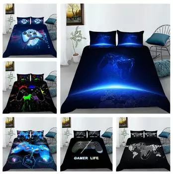 3D-печатный игровой контроллер, комплект постельного белья, геймер, подростки, пододеяльник, наволочка, 2/3 шт., односпальная кровать, игровой чехол, подарок Baby 100x135cm