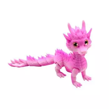 3D-печатный игрушечный дракон с длинной шерстью, разноцветный градиентный орнамент One Size