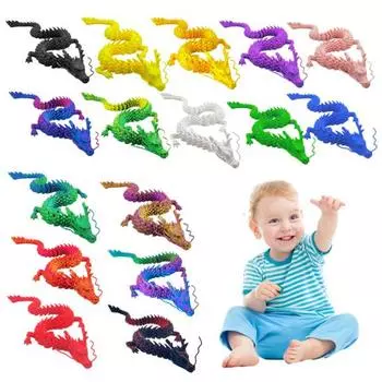 3D-печатный китайский дракон 42,5 дюйма, шарнирная модель дракона с гибкими суставами, настольный орнамент в виде дракона, игрушка для снятия стресса для офиса, школы