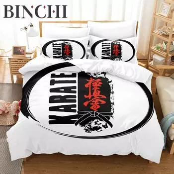 3D-печатный комплект постельного белья Kyokushin Karate для мальчиков и девочек, двуспальный, пододеяльник, наволочка, кровать для детей и взрослых, домашний текстиль 70x133cm 2pcs
