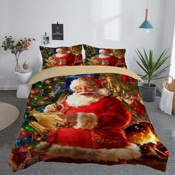 3D-печатный комплект постельного белья Merry Christmas Queen/Twin/King Size рождественское украшение для дома постельное белье с подушкой 70x133cm 2pcs